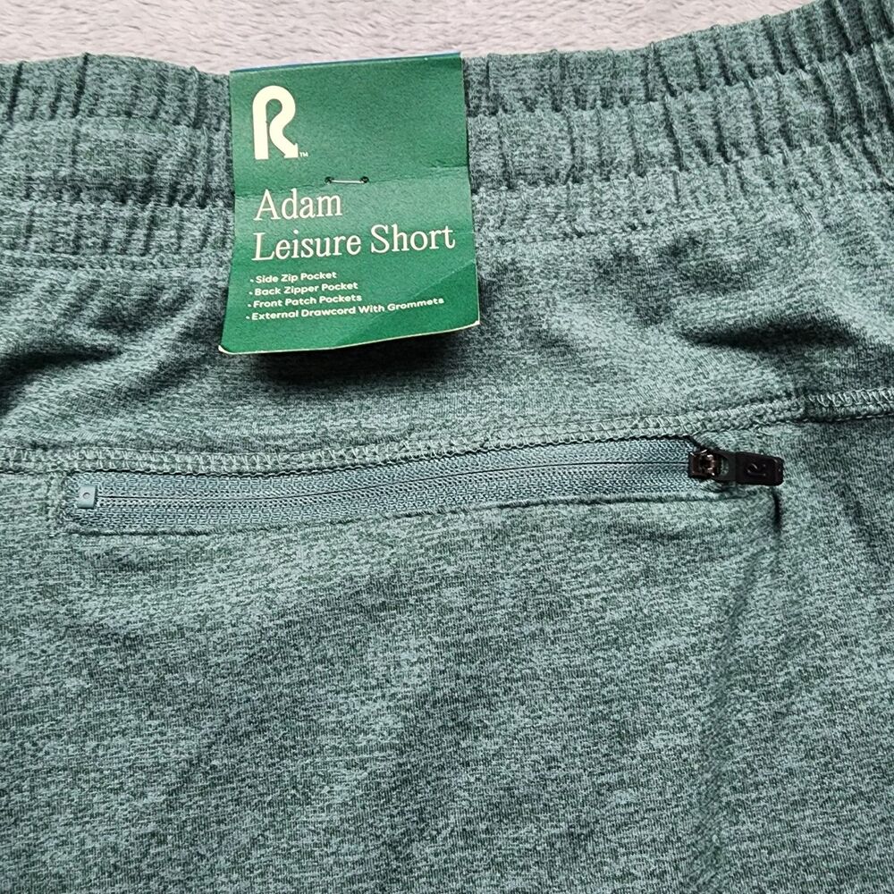 Right Of Way Mens XXL Adam Leisure Shorts Green NWT Zip Pockets Drawstring - Picture 7 of 11
